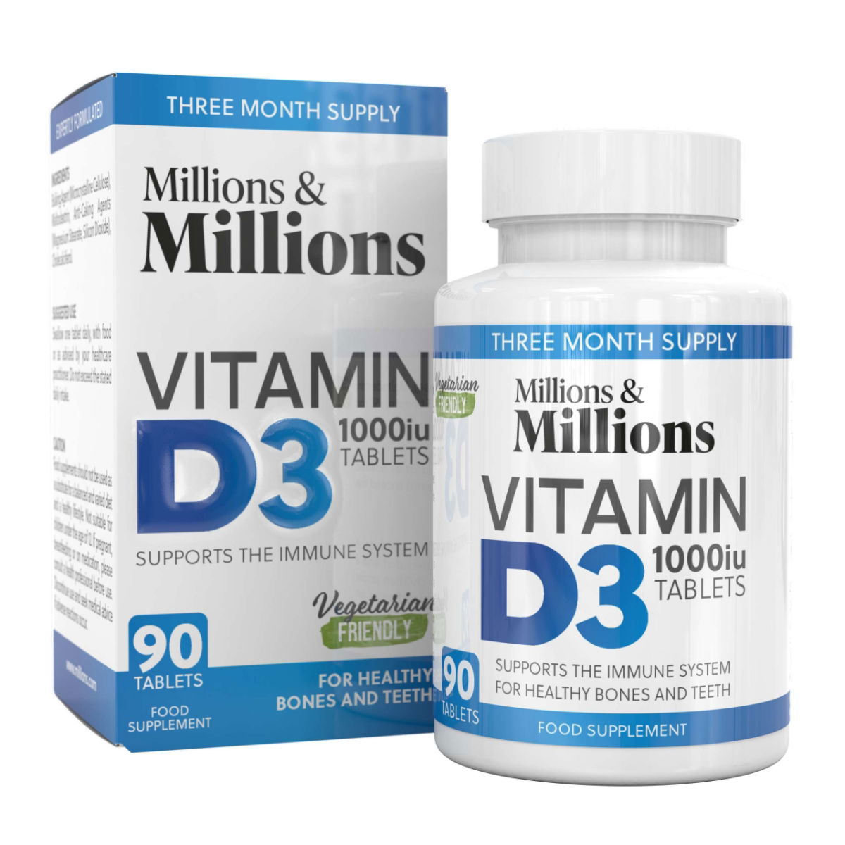 Millions & Millions - Vitamin D3 1,000iu - 90 Tablets