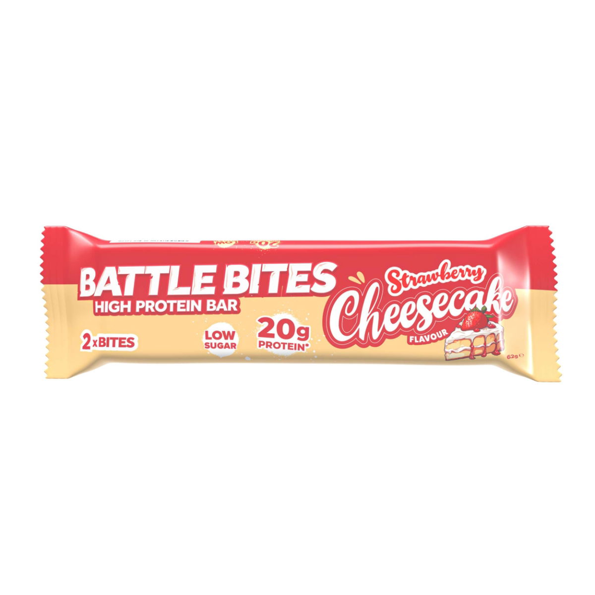 Battle Bites - Strawberry Cheescake 62g - Price per box of 12