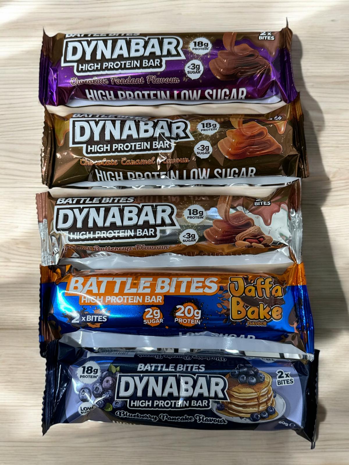 Battle bites bundle - blueberry pancake, Jaffa bake, peanut buttercup, chocolate caramel, chocolate fondant, chocolate hazelnut, glazed sprinkled donut, caramel pretzel, strawberry cheesecake, toffee apple popping candy, sticky toffee pudding