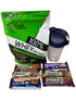 Dynamix chocolate brownie protein, 6 protein bars (picked randomly from multiple delicious flavours) and FREE 500ml shaker 