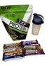 Dynamix chocolate hazelnut protein, 6 protein bars picked from a selection of delicious flavours and a FREE 500ml shaker 