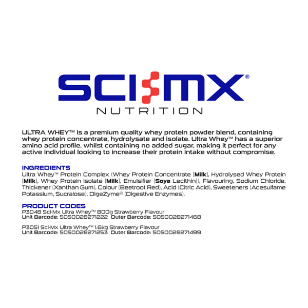 Sci-Mx Ultra Whey - Strawberry - 800g