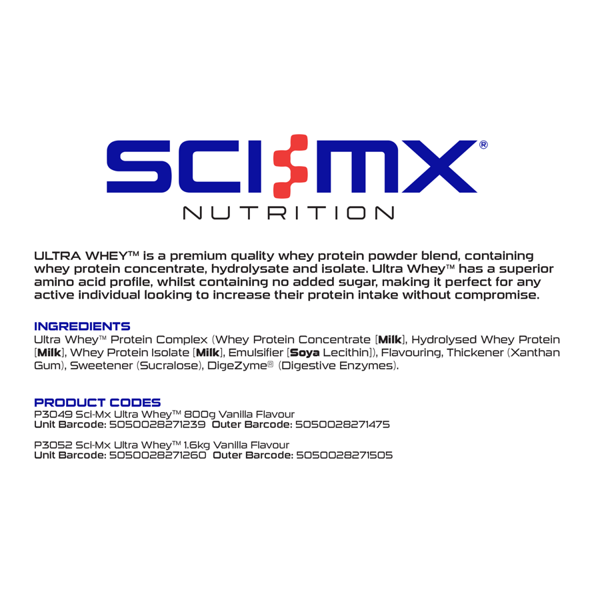 Sci-Mx Ultra Whey - Vanilla - 800g