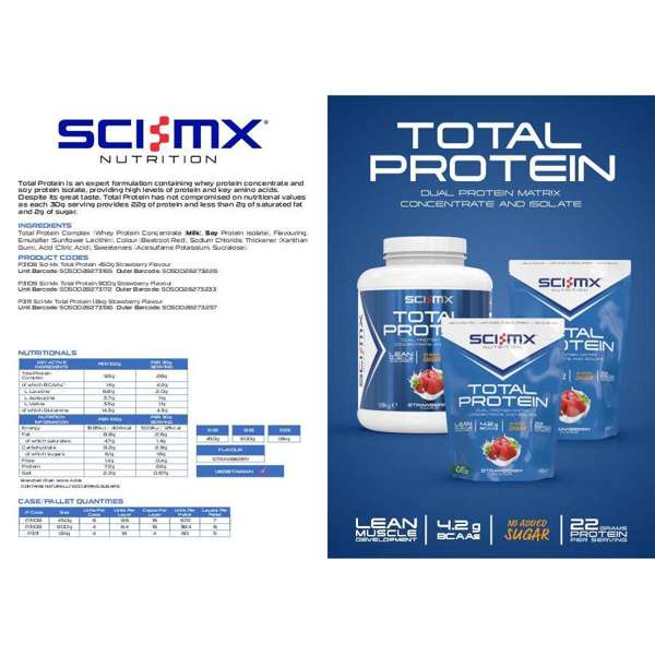 Sci-Mx Total Protein - Strawberry - 900g