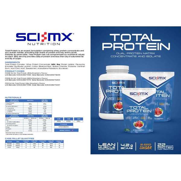 Sci-Mx Total Protein - Strawberry - 450g