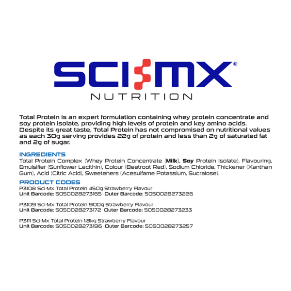 Sci-Mx Total Protein - Strawberry - 900g