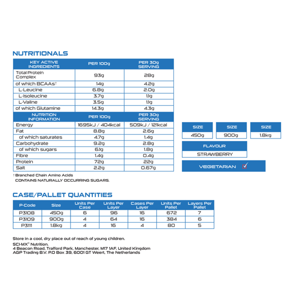 Sci-Mx Total Protein - Strawberry - 900g